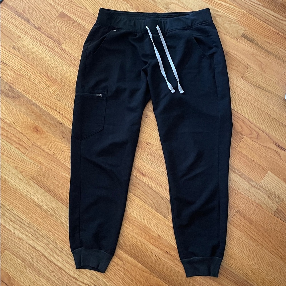 Figs Black Technical Collection Jogger Scrub Pants